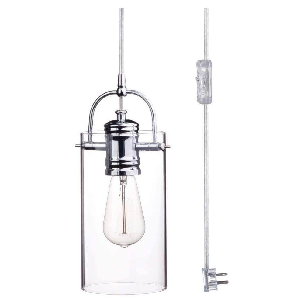 J Pendant Light Chrome 60W E26 1 Light 3000186