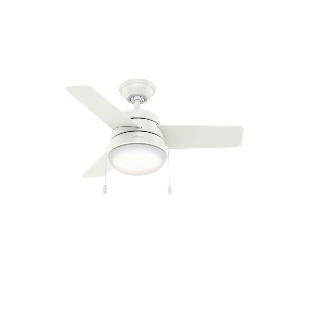 Aker Ceiling Fan 36in Fresh White/Natural Wood 59301