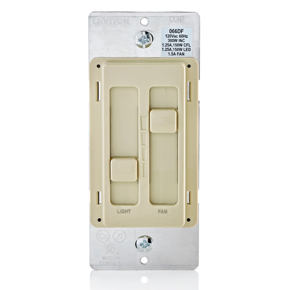 SureSlide Ivory Fan/LED Light Control Dimmer Slide Switch 3001339