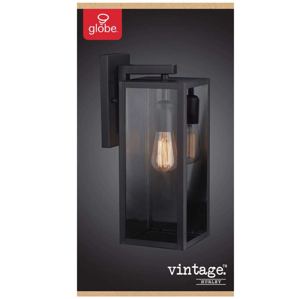 Vintage Matte Black 60W Hurley 1 Light 44314