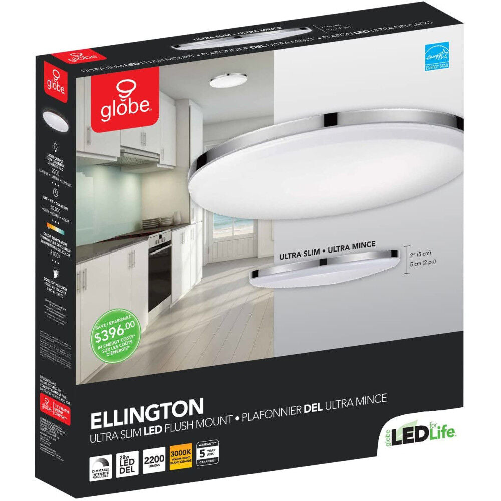 Ellington Integrated LED Ceiling Light Chrome 28W 3008637