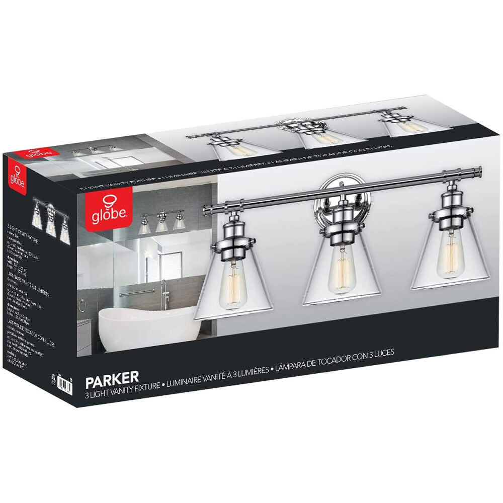 Parker Wall Sconce Chrome 60W E26 3 Light 3008640