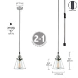 Parker Pendant Light 60W Plug In/Hardwire Chrome 3008665