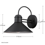 Sebastien Modern Wall Sconce 1 Light Black Outdoor 3008673