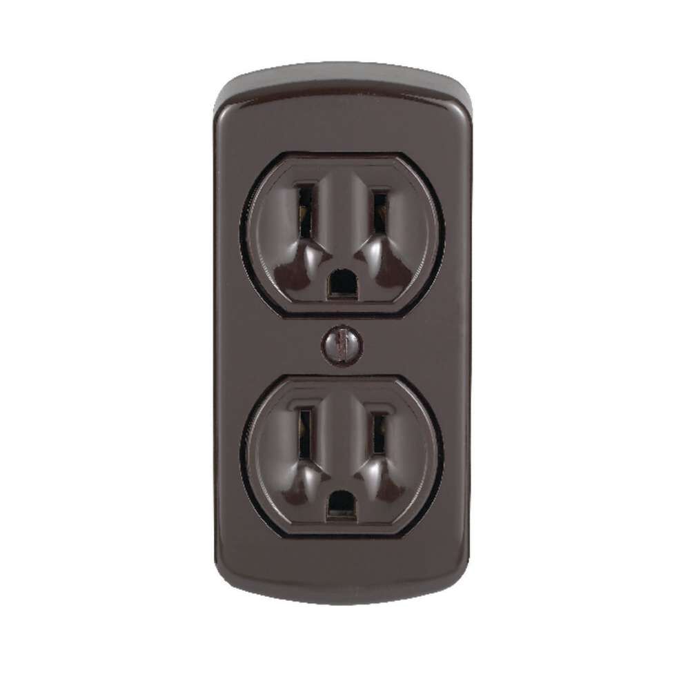 15A 125V Brown 2 Pole Grounded Duplex Outlet Receptacle 30631E