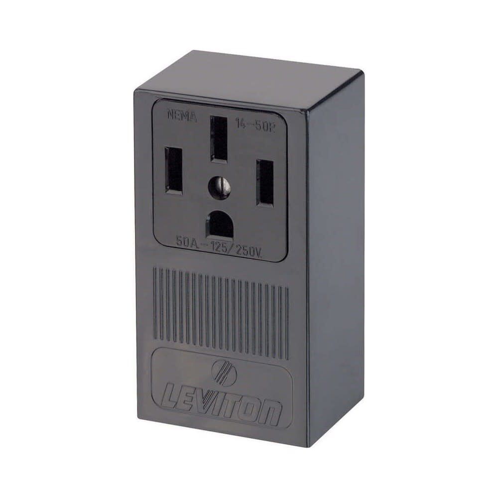 3 Pole Non Grounded Single Outlet Receptacle 50A Black 3201472