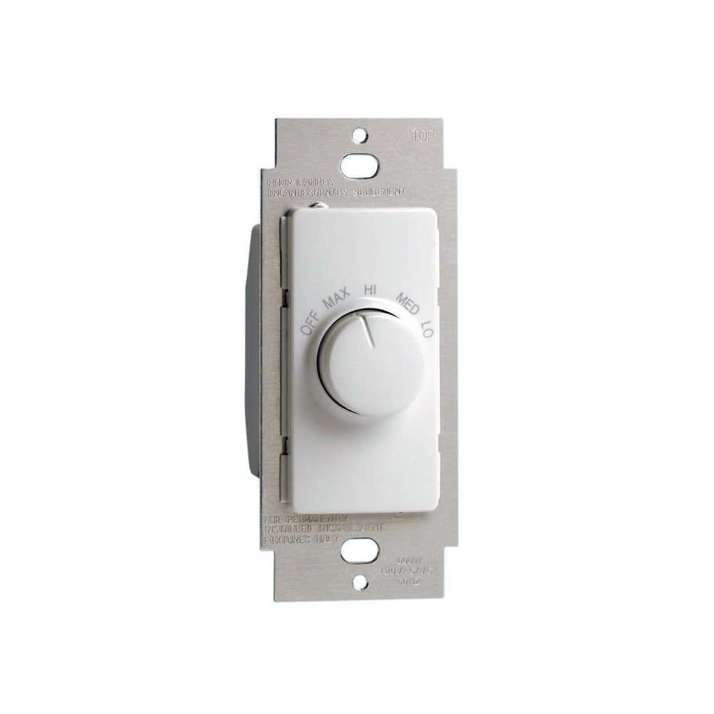 Decora Fan Control Switch 1.5A White 1Pole Rotary 4 Speed 3217858