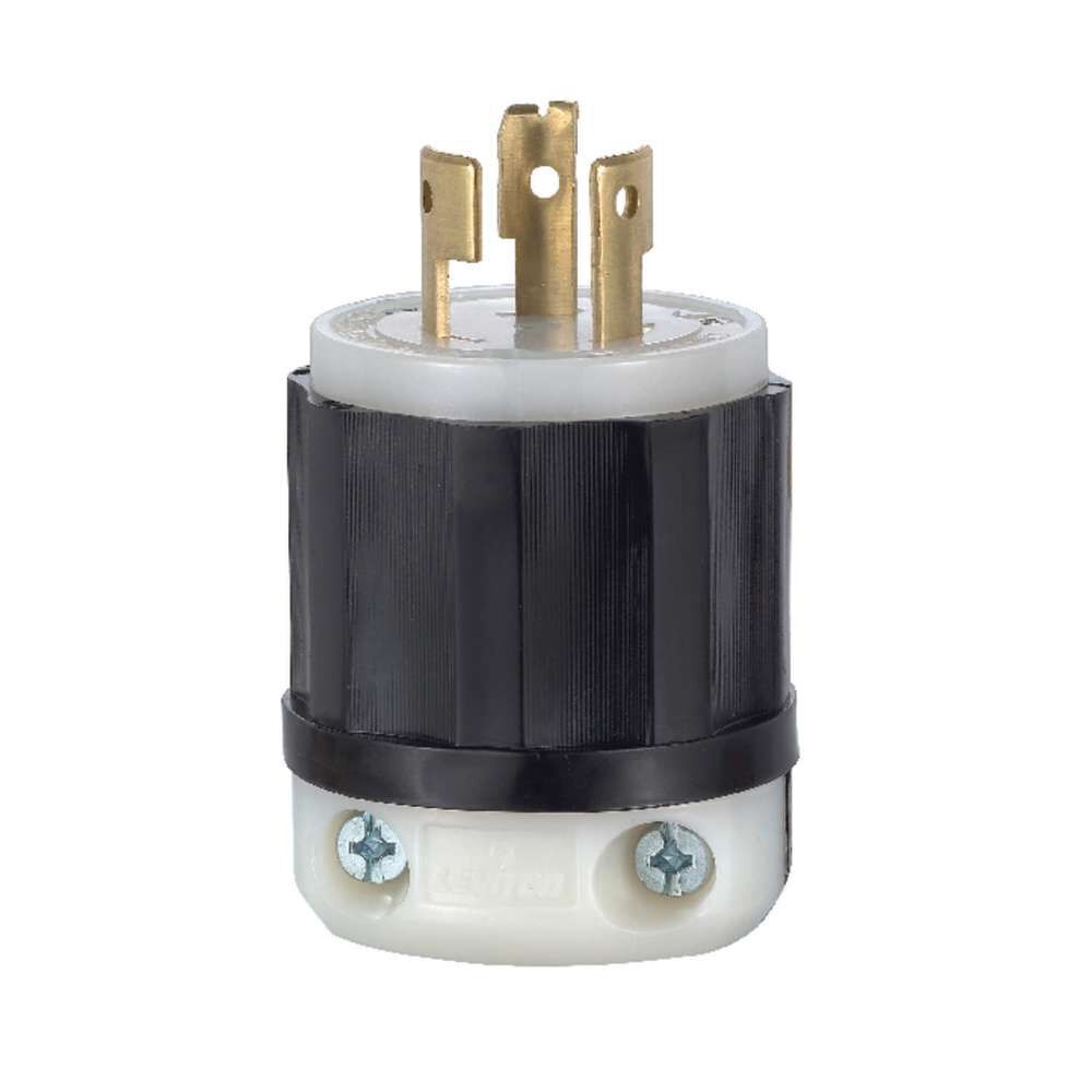 Non Grounded Locking Plug 20A 125/250V Nylon Black & White 3258902