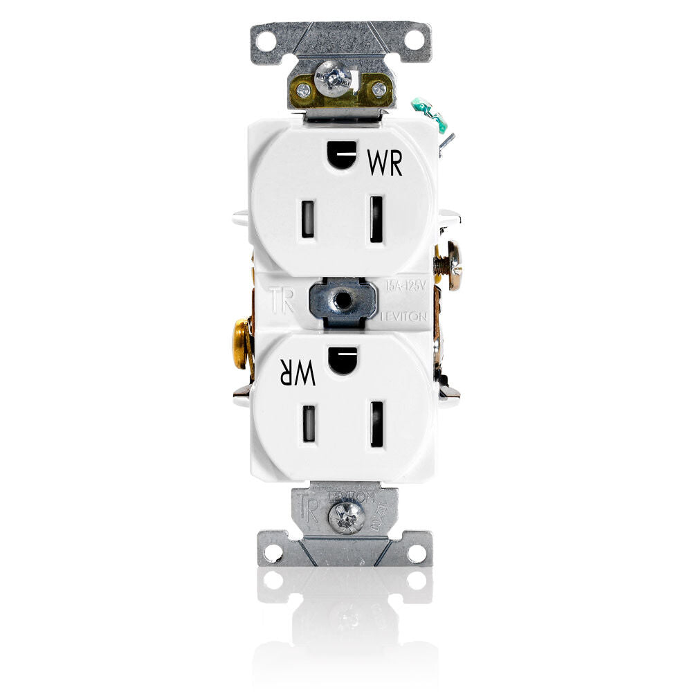 Grounded Duplex Outlet Receptacle 15A 125V Nylon White 3261682