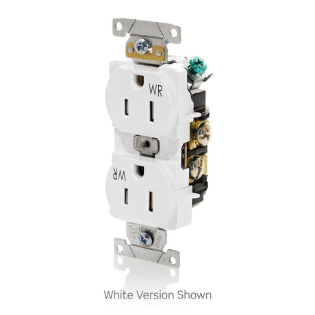 Grounded Duplex Outlet Receptacle 15A 125V Nylon White 3261682