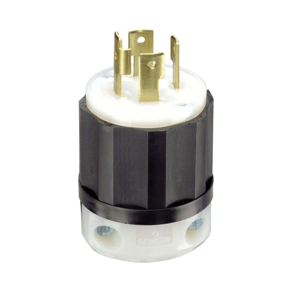 30A 120/250V Nylon Black & White Grounded Locking Plug 3265147