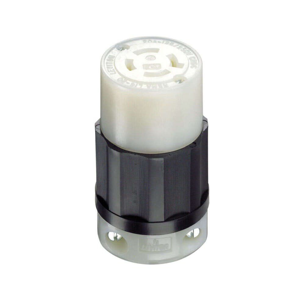 Grounded Locking Connector 20A 125/250V Black & White 3265212