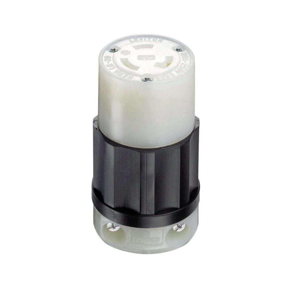 Grounded Locking Connector 20A 250V Nylon Black & White 3265220