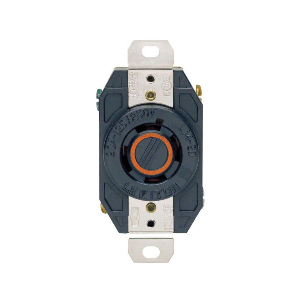 Grounded Single Locking Outlet Receptacle 20A 125V Black 3265238