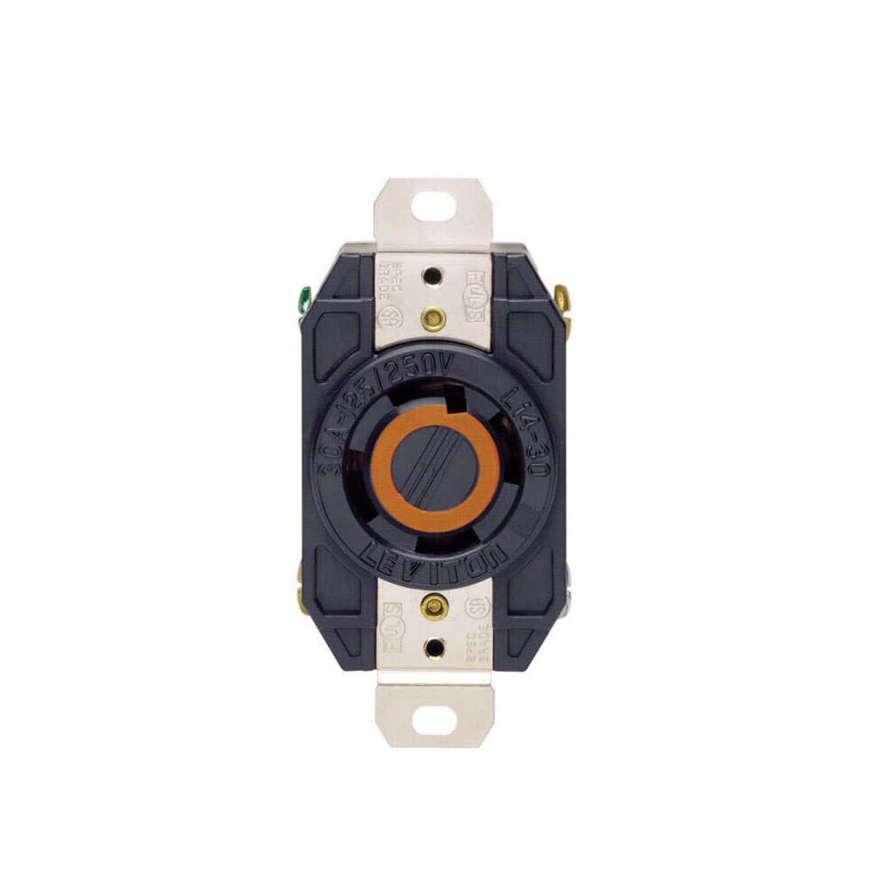 Grounded Single Locking Outlet Receptacle 20A 125V Black 3265287