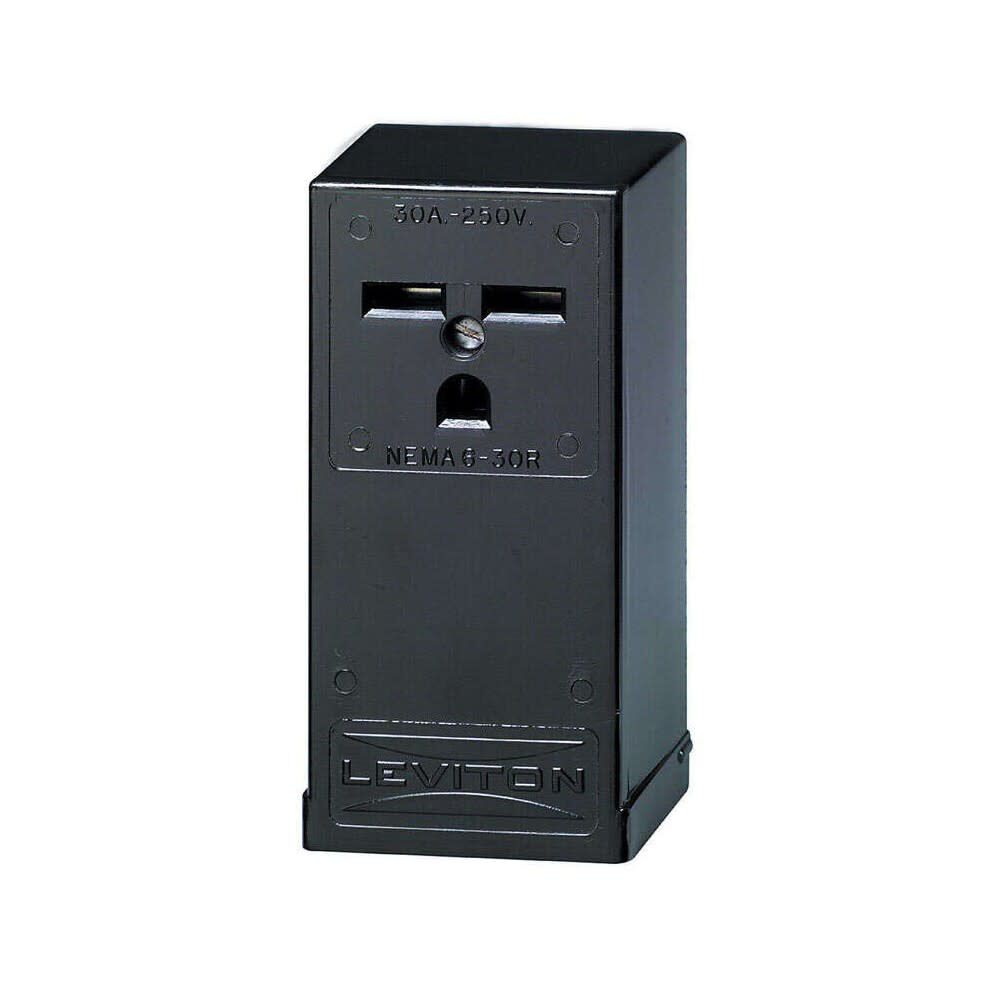 Grounded Single Outlet Receptacle 30A 250V Black 2 Pole 32896