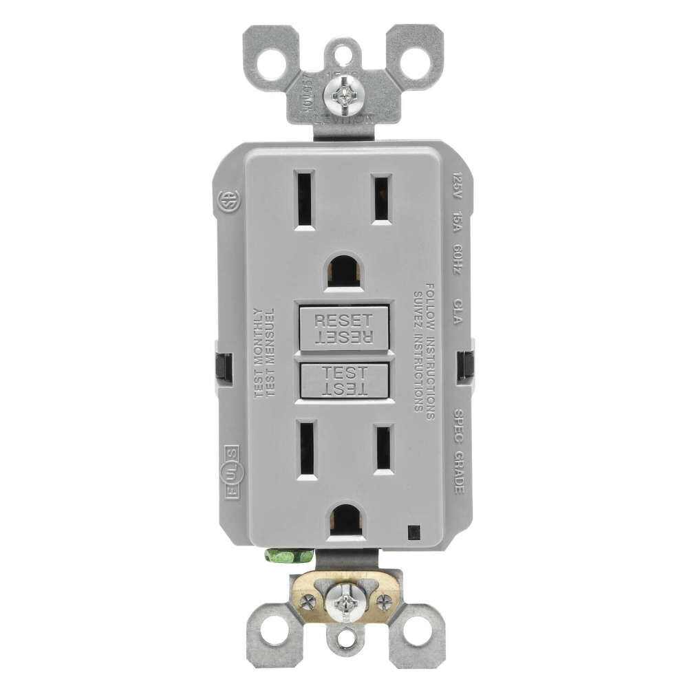 SmartlockPro GFCI Outlet 15A 125V Gray NEMA 5-15R 3532520