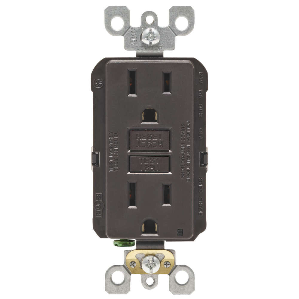 SmartlockPro GFCI Outlet 15A 125V Duplex Brown NEMA 5-15R 3532546