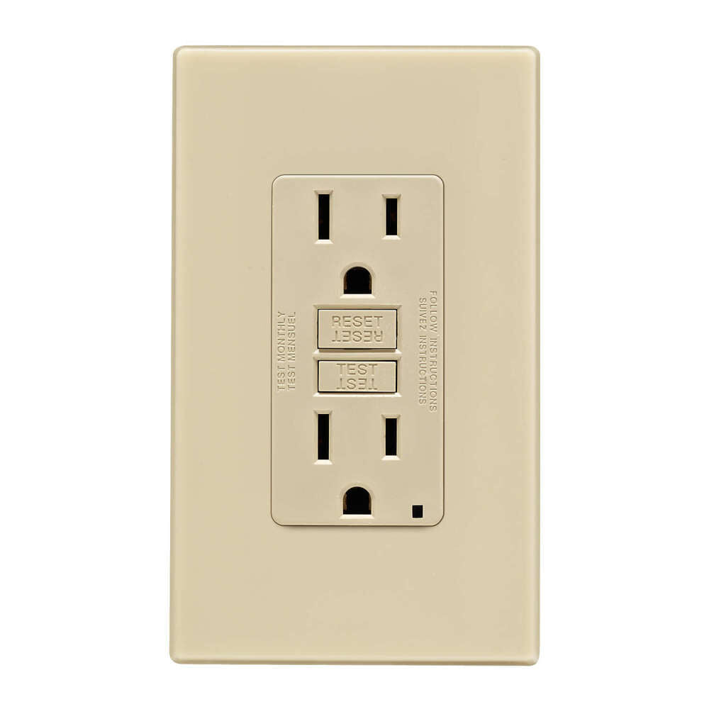 SmartlockPro GFCI Outlet 15A 125V Duplex Ivory NEMA 5-15R 3532611