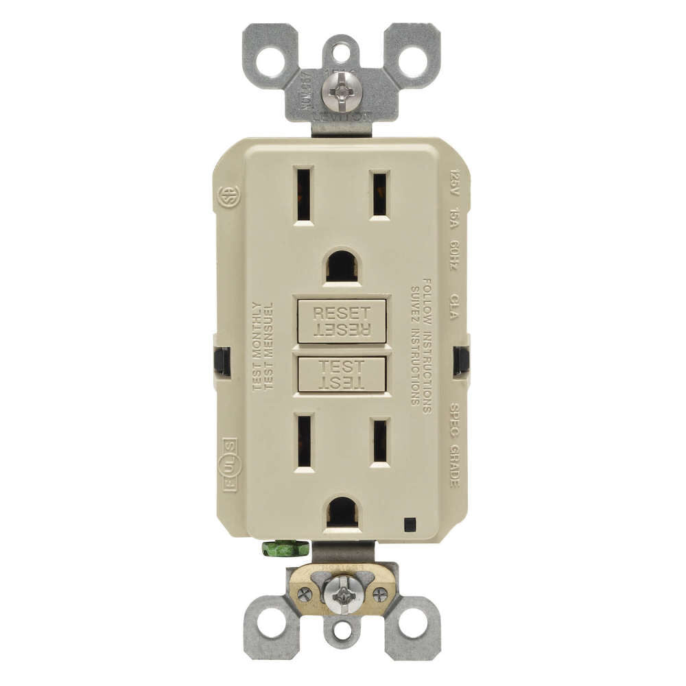 SmartlockPro GFCI Outlet 15A 125V Duplex Ivory NEMA 5-15R 3532702