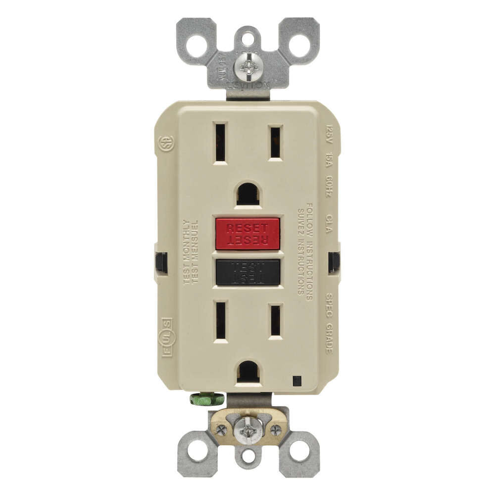 SmartlockPro GFCI Outlet 15A 125V Duplex Ivory NEMA 5-15R 3532710