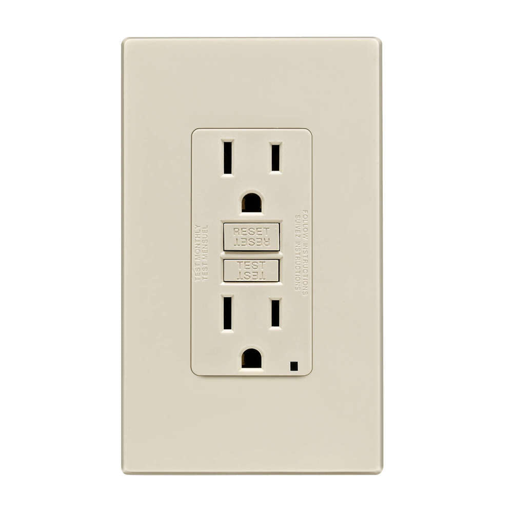 SmartlockPro GFCI Outlet 15A 125V Duplex Light Almond NEMA 3532744