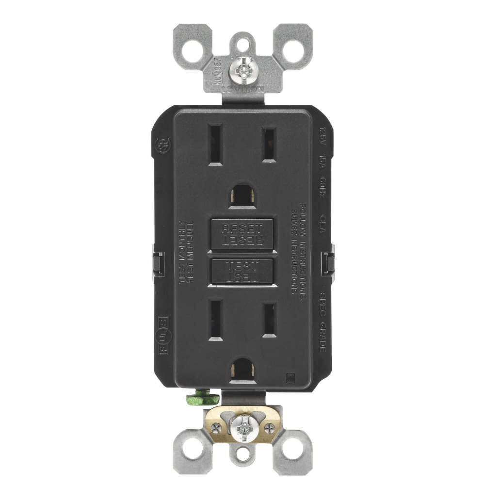 SmartlockPro GFCI Outlet 15A 125V Duplex Black NEMA 5-15R 3532793