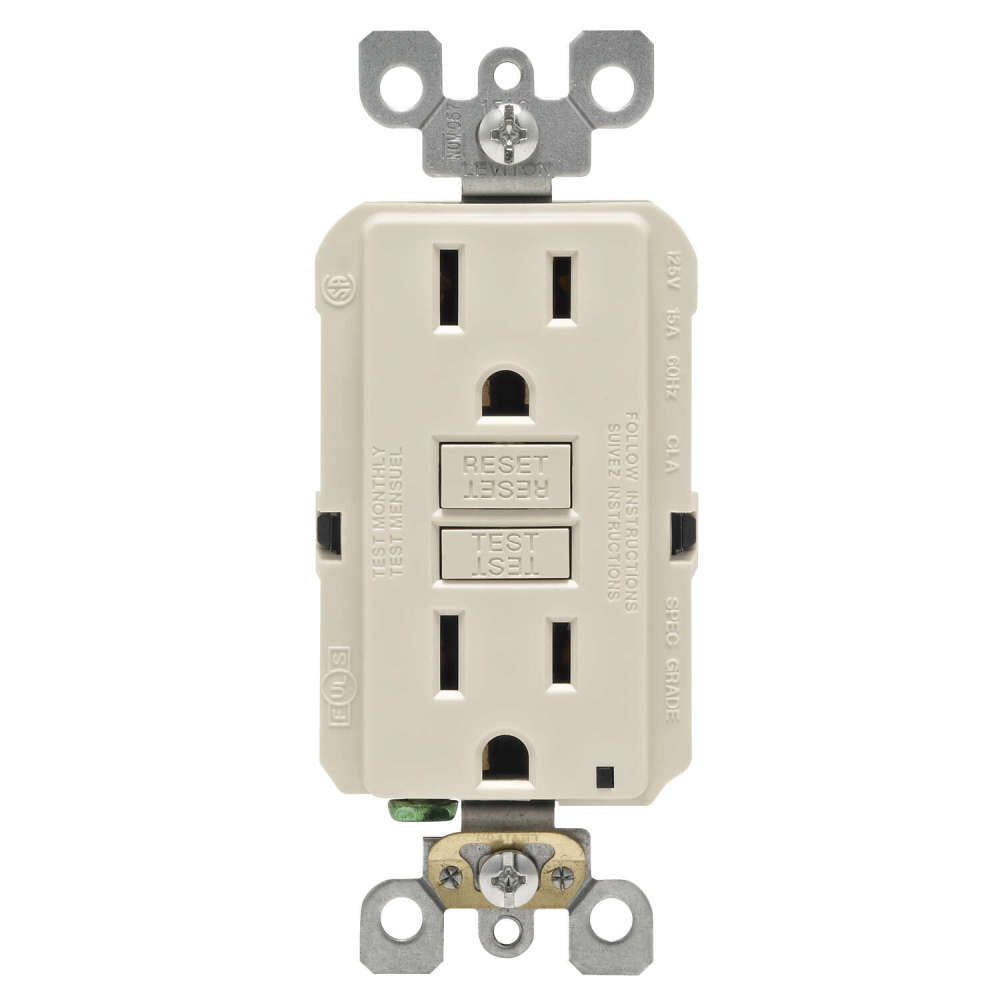 SmartlockPro GFCI Outlet 15A 125V Duplex Light Almond NEMA 3532819