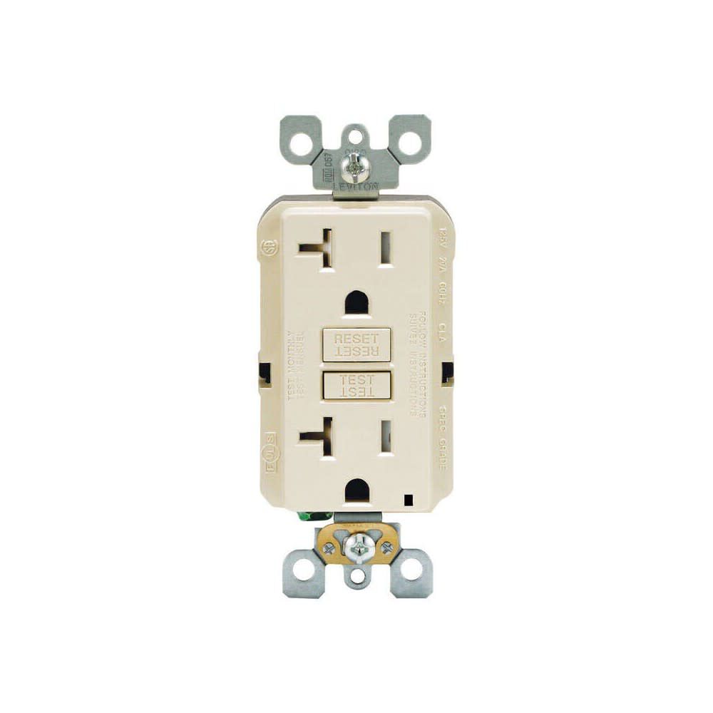 SmartlockPro NEMA GFCI Outlet 20A 125V Duplex LightAlmond 3532991