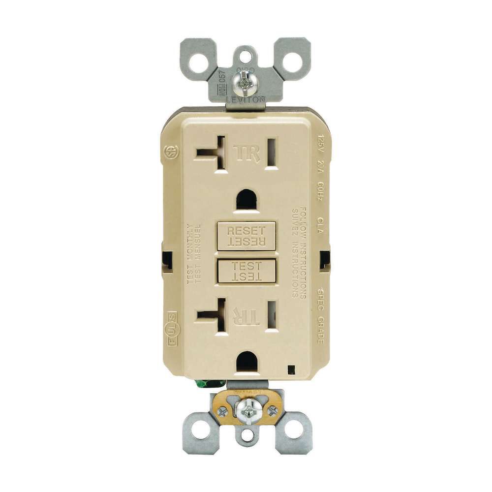 SmartlockPro GFCI Outlet 20A 125V Duplex Ivory NEMA 5-20R 3533296