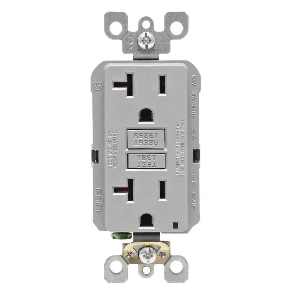 SmartlockPro GFCI Outlet 20A 125V Gray NEMA 5-20R 3533320