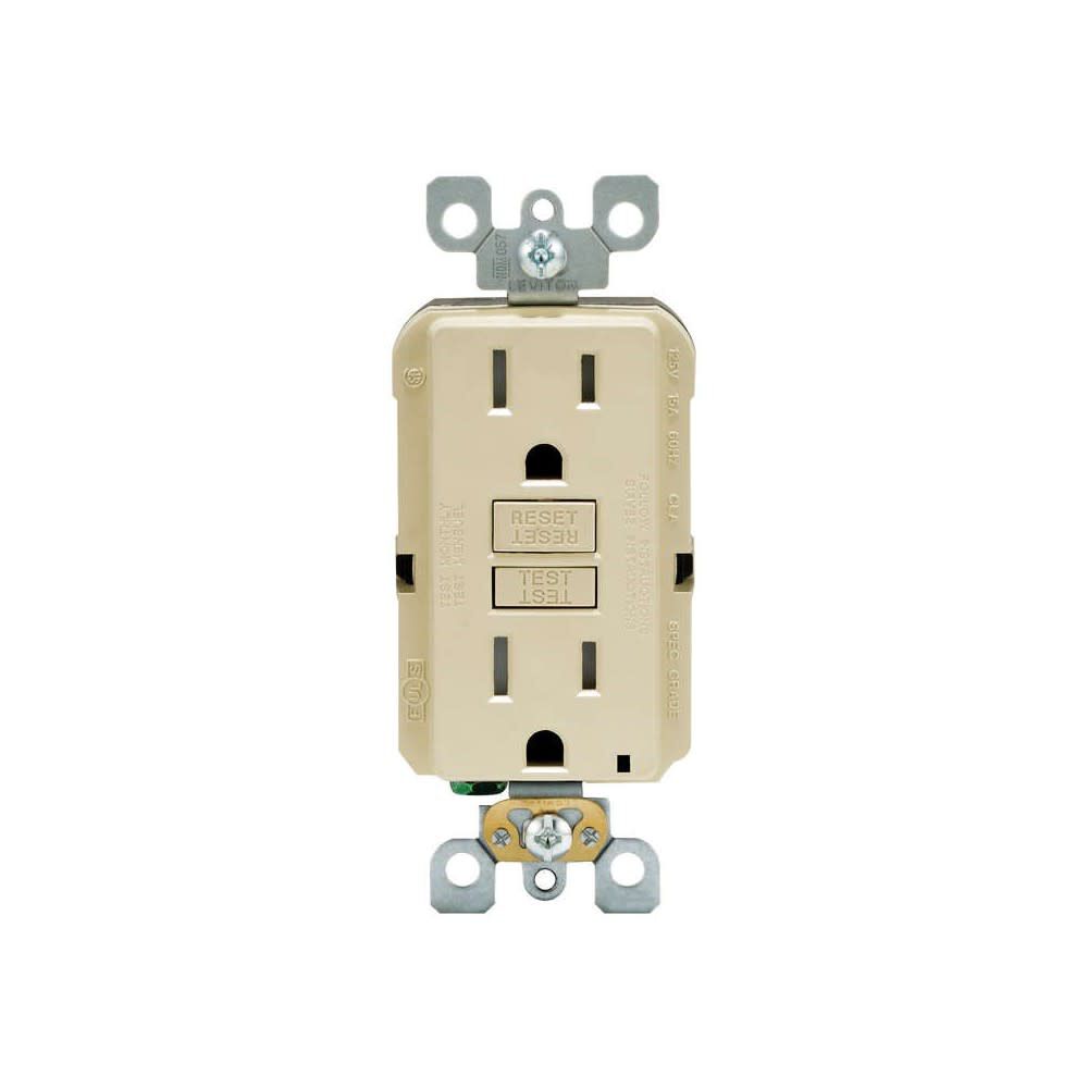 SmartlockPro GFCI Outlet 15A 125V Duplex Ivory NEMA 5-15R 3533791