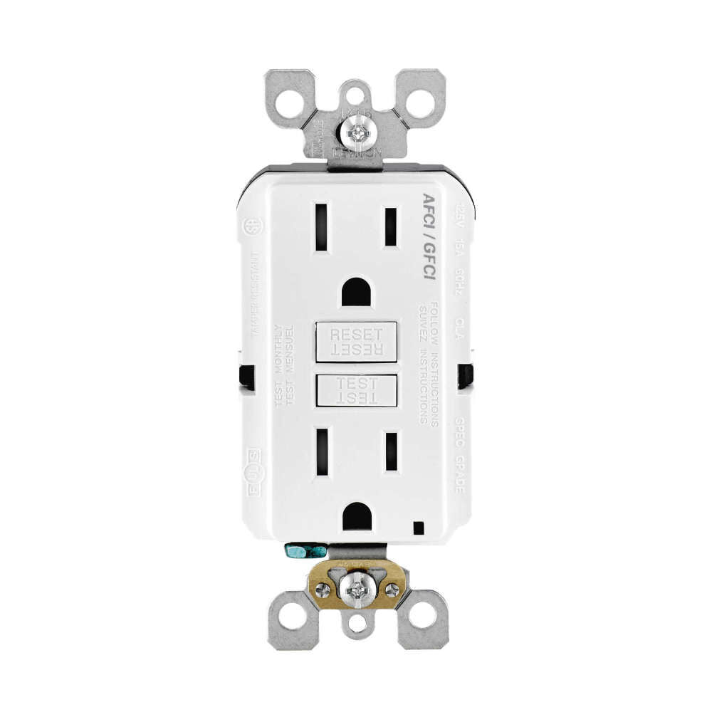 SmartlockPro Outlet 15A 125V White AFCI/GFCI 2 Function Outlet 3583713