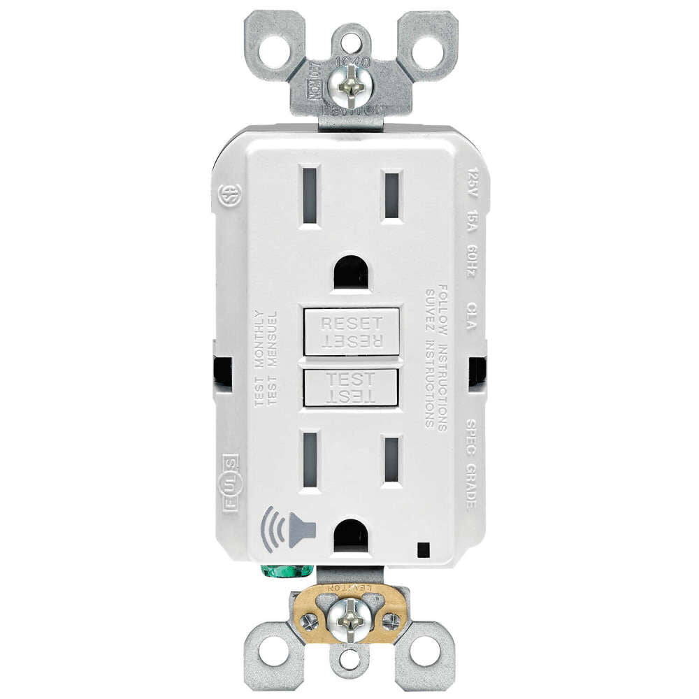 15A 125V White NEMA 5-15R Audible Outlet 3809340