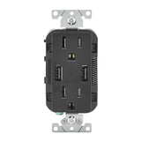 Decora 15A 125V Black NEMA 5-15R Outlet & USB Charger 3809365