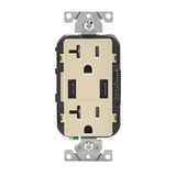 Decora 20A 125V Ivory NEMA 5-20R Outlet & USB Charger 3809381