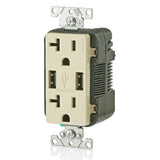 Decora 20A 125V Ivory NEMA 5-20R Outlet & USB Charger 3809381