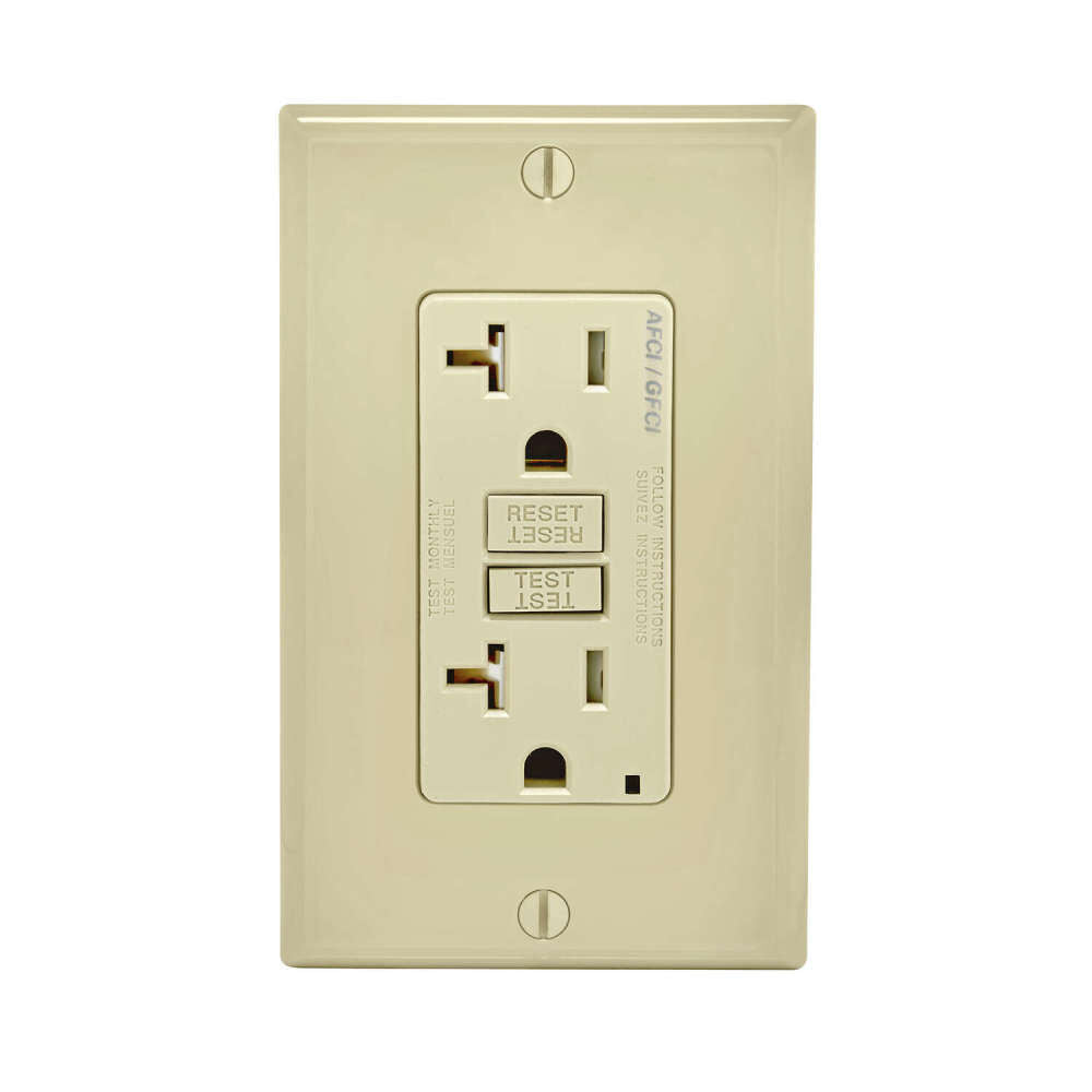 SmartlockPro Outlet 20A 125V Ivory AFCI/GFCI 2 Function Outlet 3809407