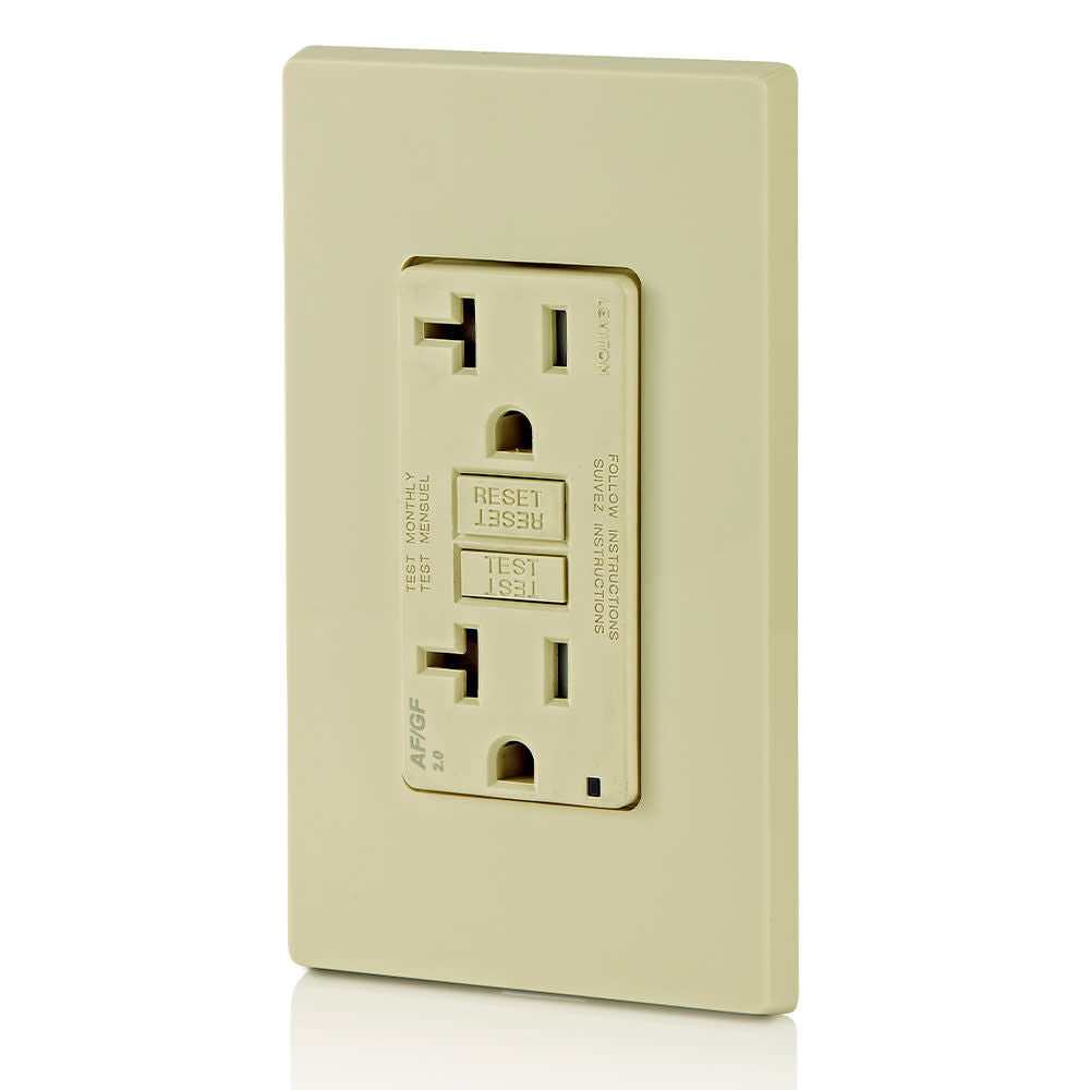 SmartlockPro Outlet 20A 125V Ivory AFCI/GFCI 2 Function Outlet 3809407