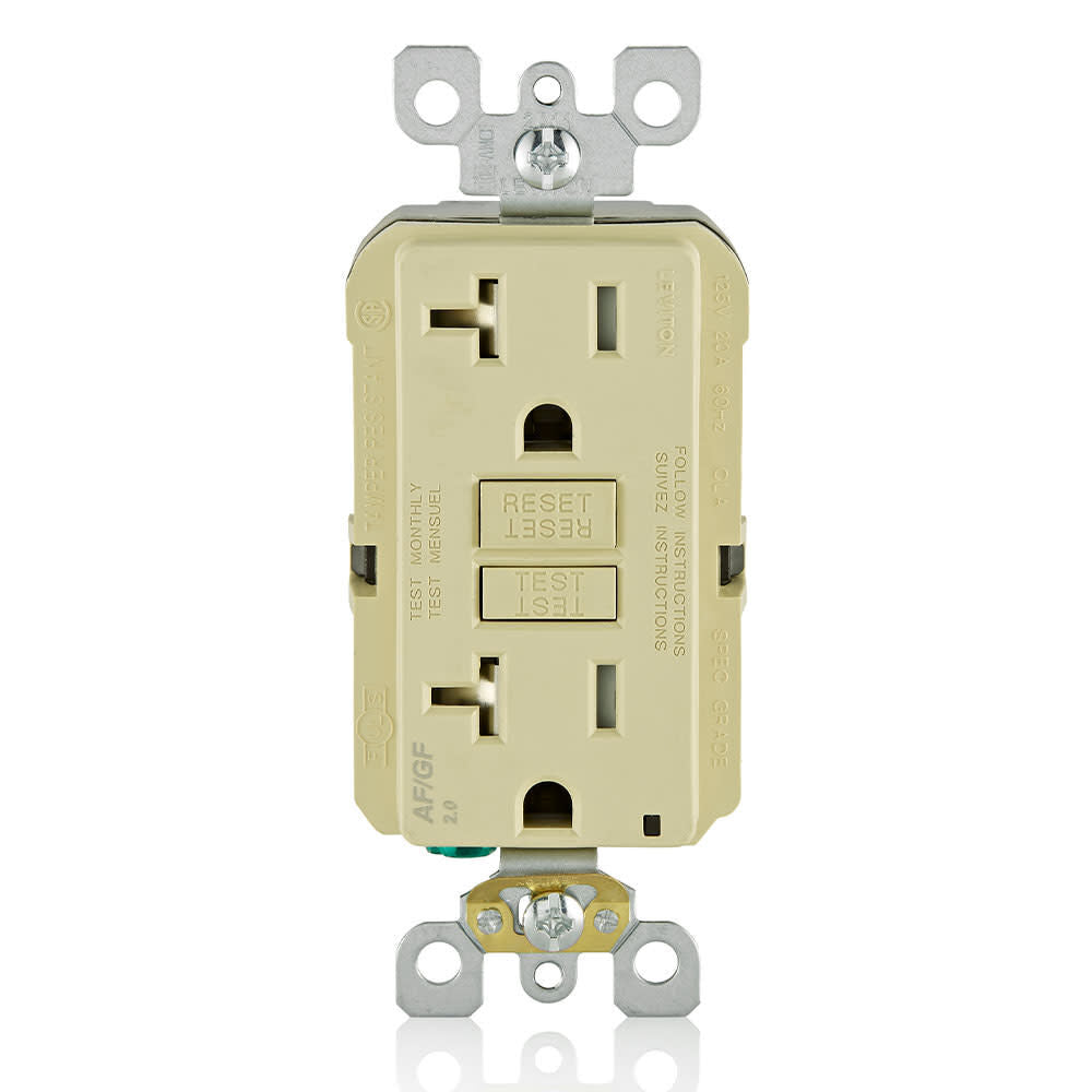 SmartlockPro Outlet 20A 125V Ivory AFCI/GFCI 2 Function Outlet 3809407