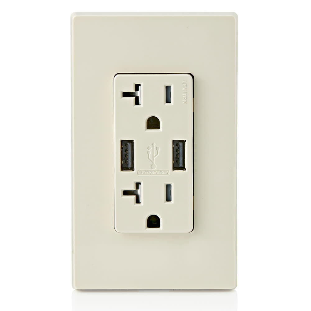 20A 125V Light Almond Combination Duplex Receptacle/Outlet 3809472