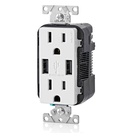 Receptacle/Outlet & 3.6A USB Charger 15A 125V White 3809506