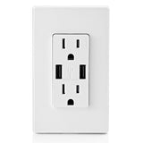 Receptacle/Outlet & 3.6A USB Charger 15A 125V White 3809506