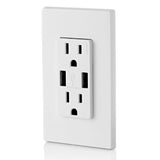 Receptacle/Outlet & 3.6A USB Charger 15A 125V White 3809506