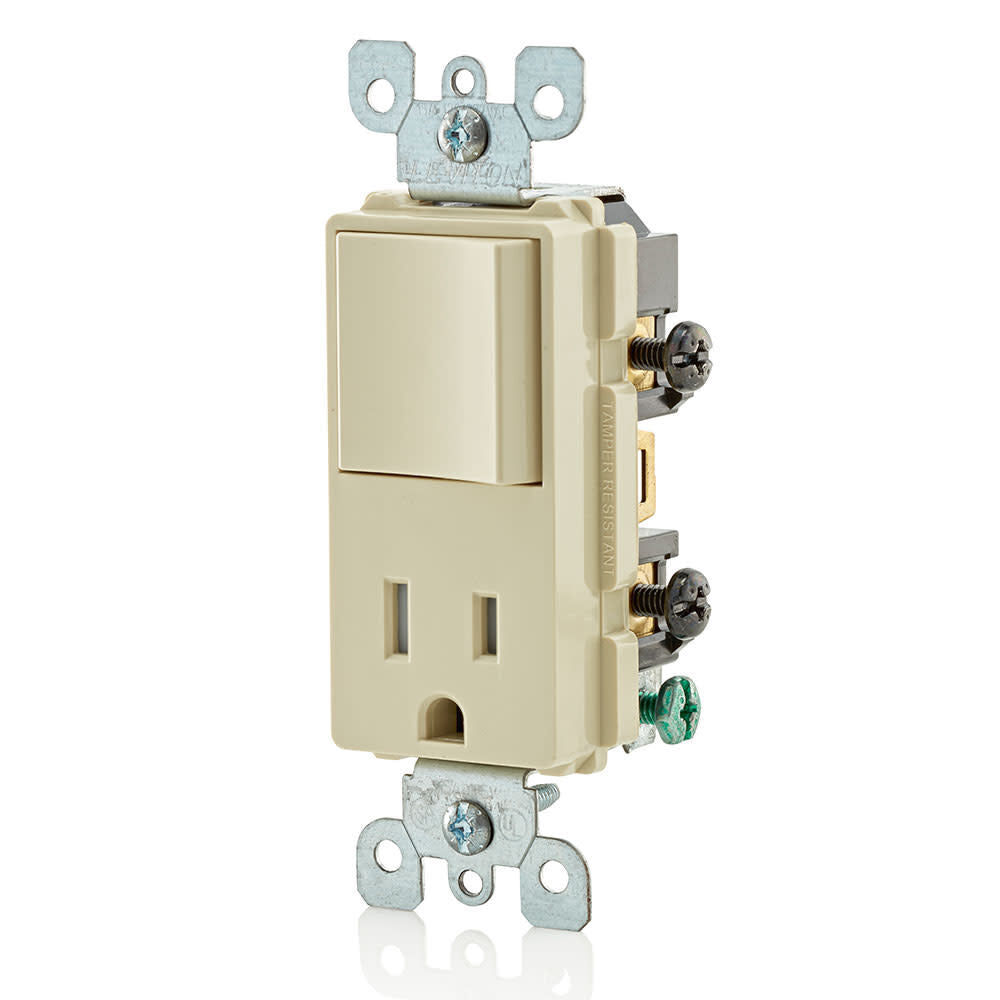 15A Ivory Combination Decora Switch & Receptacle/Outlet 3809688