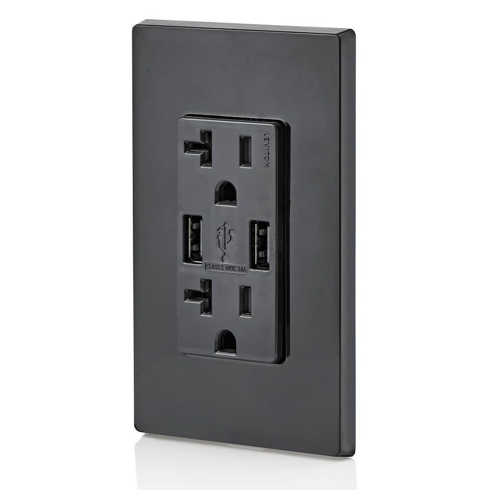 20A 125V Black Combination Duplex Receptacle/Outlet 3829884