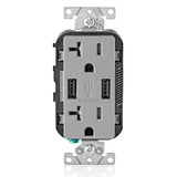 Combination Duplex Receptacle/Outlet 20A 125V Gray 3829892