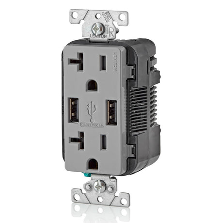 Combination Duplex Receptacle/Outlet 20A 125V Gray 3829892