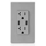 Combination Duplex Receptacle/Outlet 20A 125V Gray 3829892