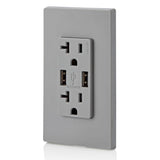 Combination Duplex Receptacle/Outlet 20A 125V Gray 3829892